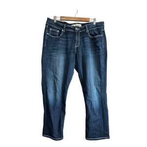 BKE Culture Denim Jeans Women's Size 34 Bootcut Embellished Pockets Dark Wash